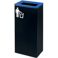 Corbeille tri-sélectif bleue 42L design rectangulaire élégant