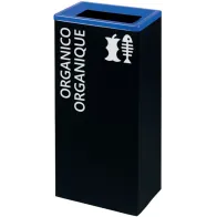 Corbeille tri-sélectif bleue 60L design rectangulaire pratique