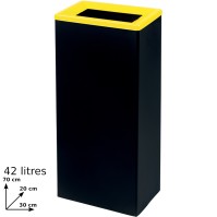 Corbeille jaune acier 60L tri facile robuste esthétique