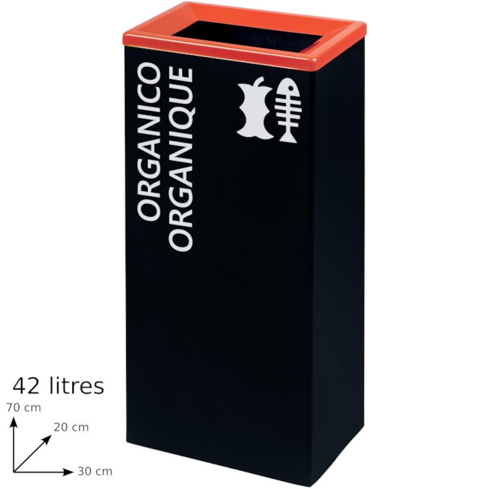 Corbeille tri-sélectif rouge 42L rectangulaire pratique écologique Corbeille tri-sélectif rouge 42L rectangulaire pratique écologique