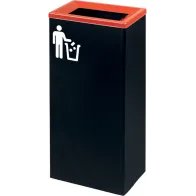 Corbeille tri-sélectif rouge 60L design rectangulaire moderne