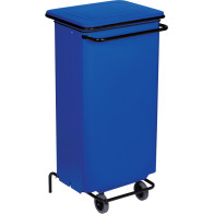 Poubelle bleue mobile 110L à pédale pour cuisine
