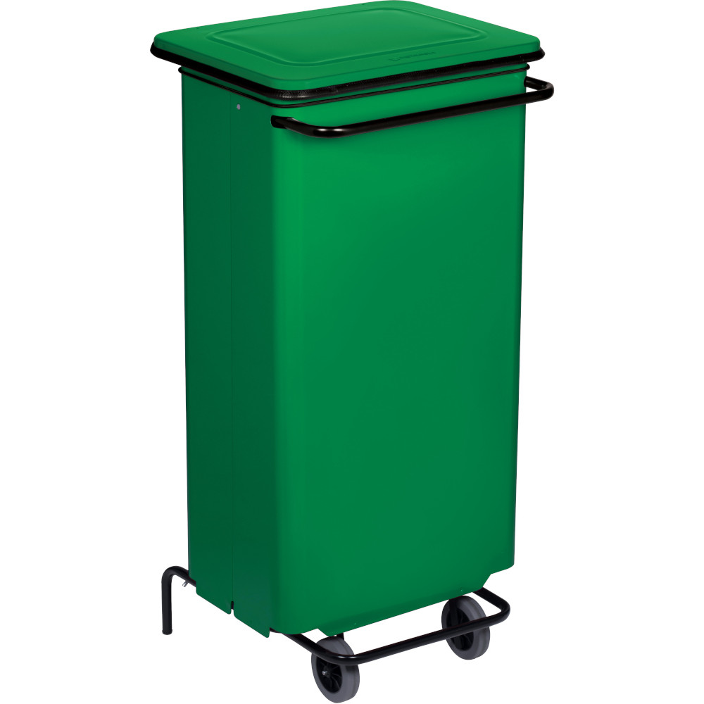 Poubelle mobile verte à pédale capacité 110L cuisine Poubelle mobile verte à pédale capacité 110L cuisine