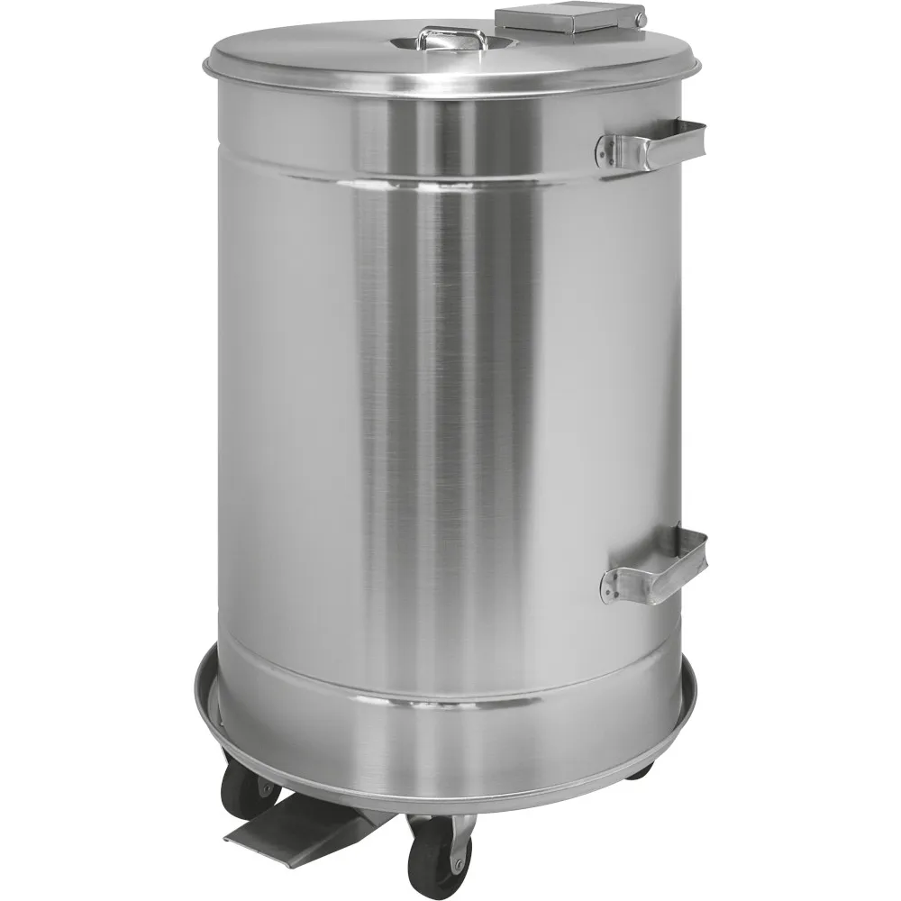Poubelle inox ronde 70L HACCP hygiène cuisine pro Poubelle inox ronde 70L HACCP hygiène cuisine pro