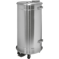 Poubelle inox ronde 90L HACCP cuisine pro