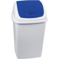 Poubelle bleue 50 litres avec couvercle pivotant
