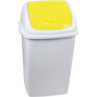 Poubelle jaune 50L couvercle basculant pratique