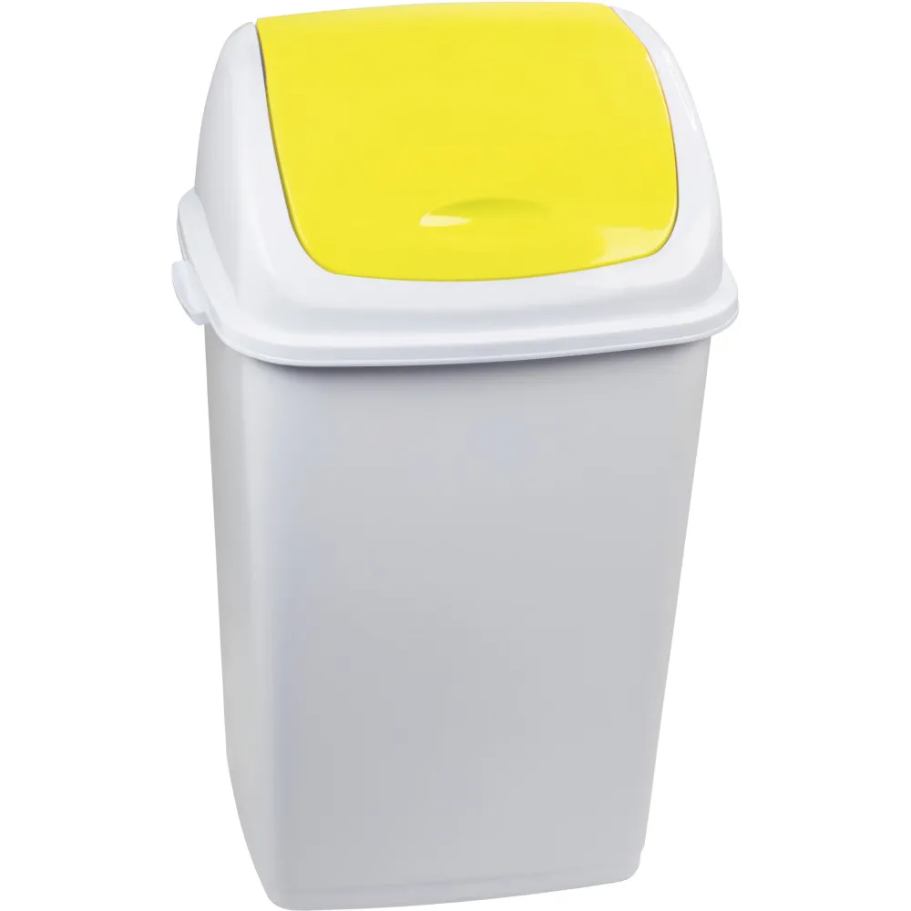 Poubelle jaune 50L couvercle basculant pratique Poubelle jaune 50L couvercle basculant pratique