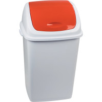 Poubelle rouge 50L couvercle basculant pratique hygiène