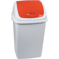 Poubelle rouge 50L couvercle basculant pratique hygiène