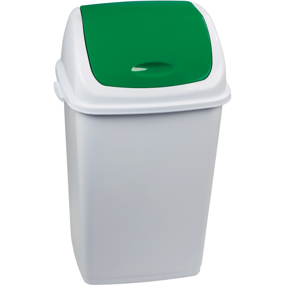 Poubelle verte 50L à couvercle pratique et hygiénique Poubelle verte 50L à couvercle pratique et hygiénique