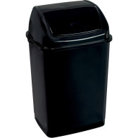 Poubelle noire 35L couvercle basculant élégante pratique