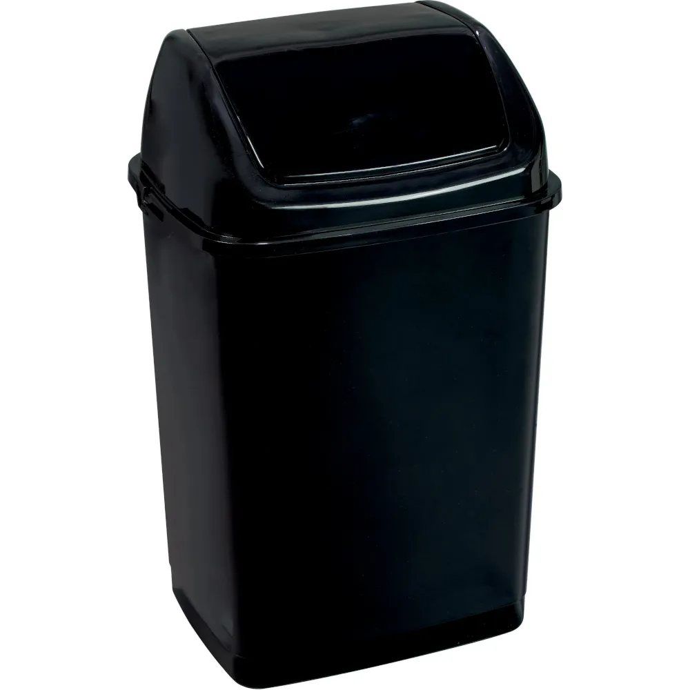 Poubelle noire 35L couvercle basculant élégante pratique Poubelle noire 35L couvercle basculant élégante pratique