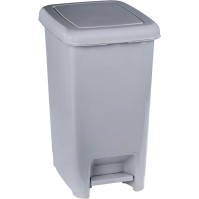 Lot de 18 poubelles grises à pédale 25L