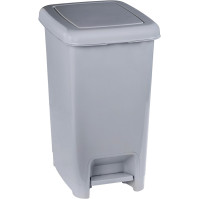 Poubelles grises à pédale 60L robustes lot de 4