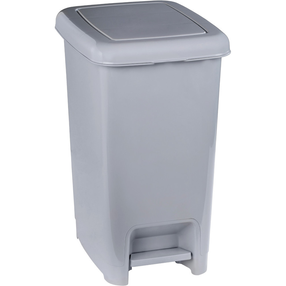 Poubelle grise à pédale capacité 60 litres robuste pratique Poubelle grise à pédale capacité 60 litres robuste pratique