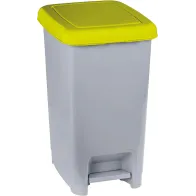 Poubelle grise jaune à pédale 60L lot de 4