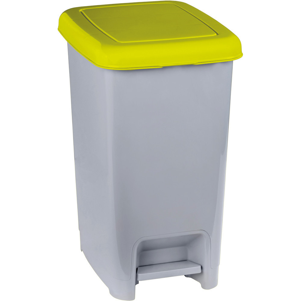 Poubelle grise jaune à pédale 60L lot de 4 Poubelle grise jaune à pédale 60L lot de 4
