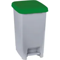 Poubelle à pédale grise verte 60L lot de 4