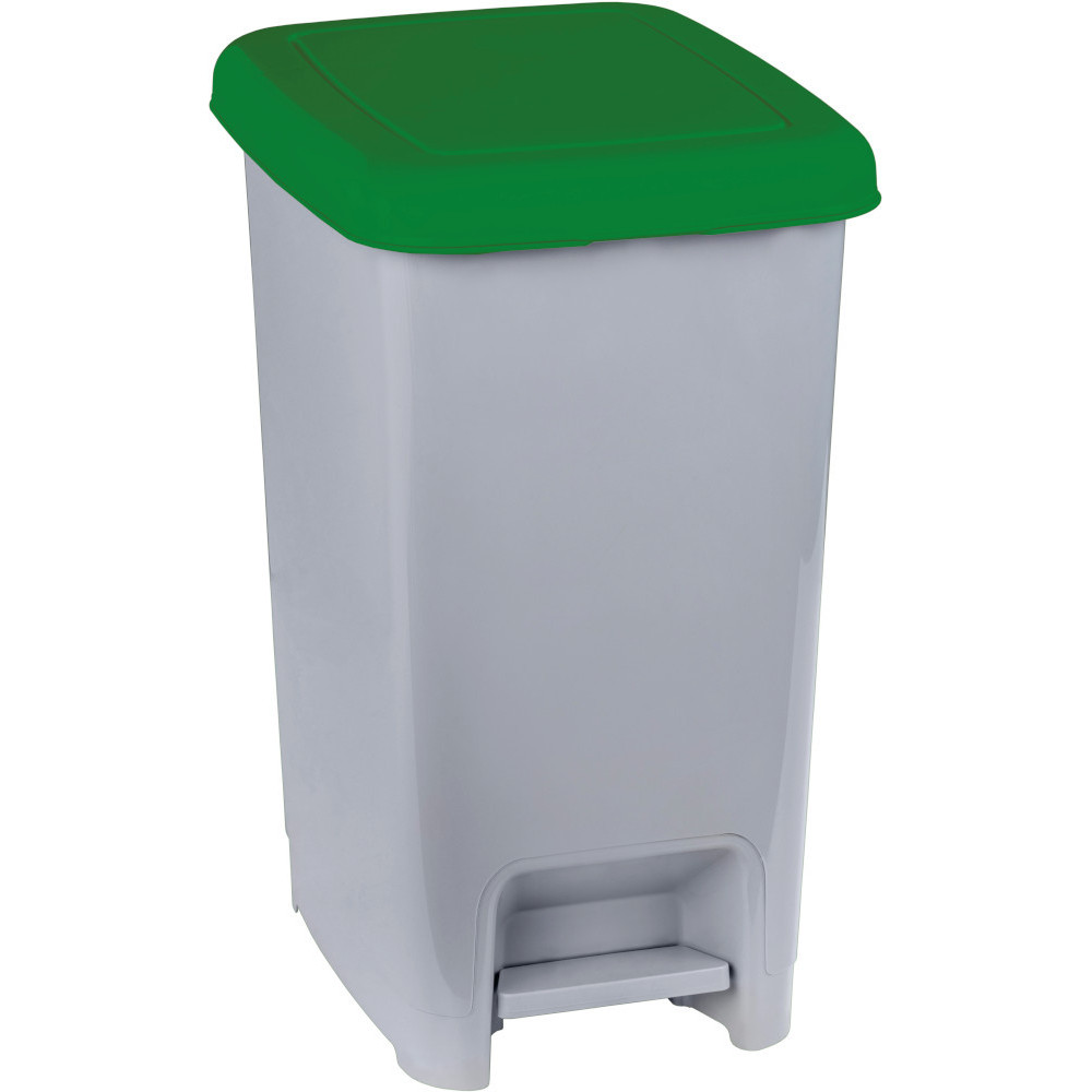 Poubelle à pédale grise verte 60L design hygiénique robuste Poubelle à pédale grise verte 60L design hygiénique robuste
