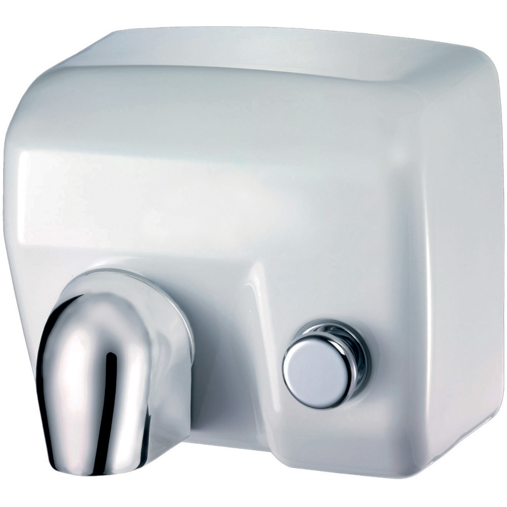 Sèche-mains électrique blanc bouton poussoir efficace hygiénique moderne Sèche-mains électrique blanc bouton poussoir efficace hygiénique moderne