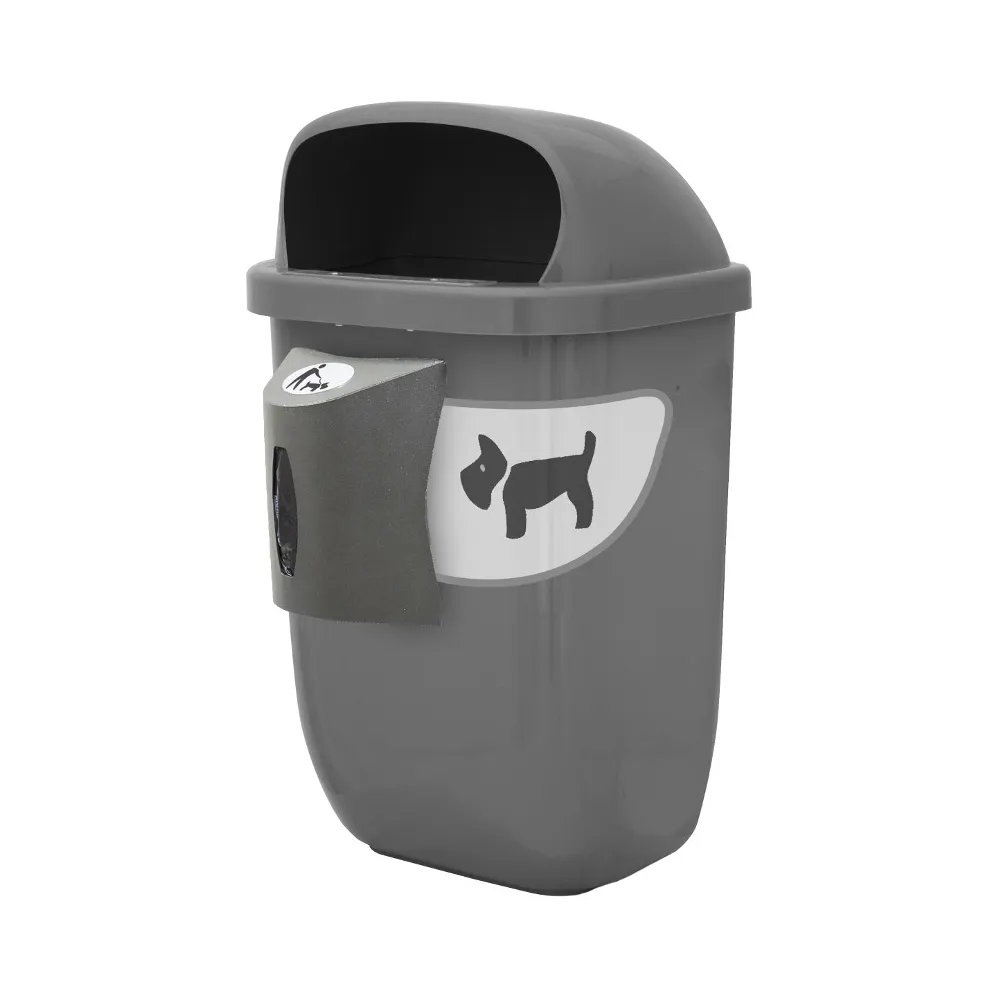 corbeille canine grise économique avec distributeur de sac corbeille canine grise économique avec distributeur de sac