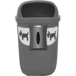 corbeille canine grise avec distributeur et adhésifs résistants inclus