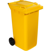 Poubelle jaune 240L à roulettes robuste et pratique
