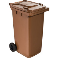 Container marron 240L à roulettes robuste et pratique