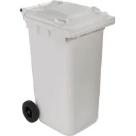 Conteneur blanc 240 litres à roulettes robuste et pratique