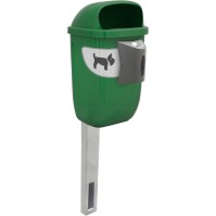 corbeille canine verte avec distributeur et ouverture restreinte