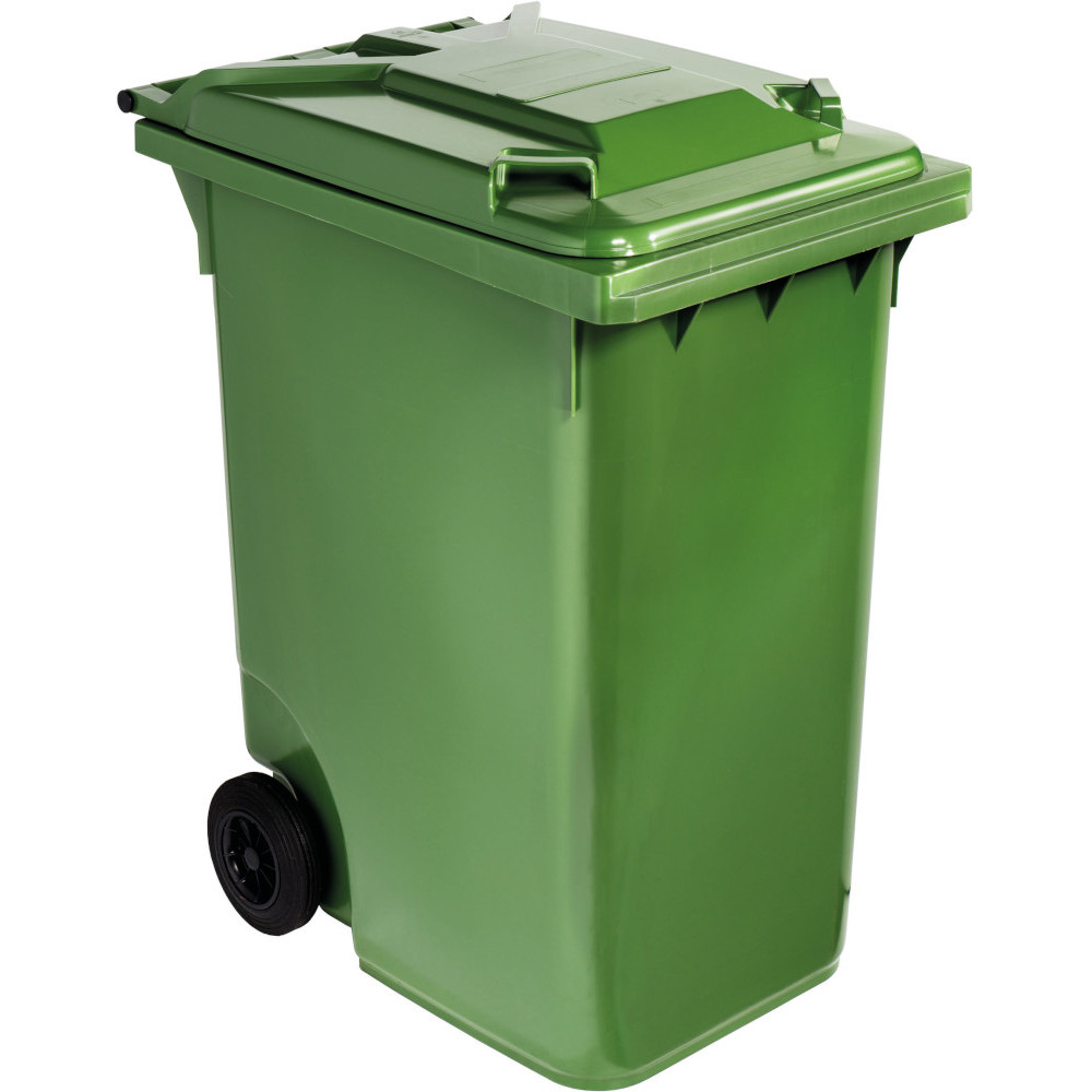 Poubelle verte à roulettes grande capacité 360L robuste Poubelle verte à roulettes grande capacité 360L robuste
