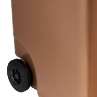 Poubelle 360L robuste marron mobile grande capacité