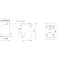 Poubelle marron robuste 360L anti-UV roulettes résistantes