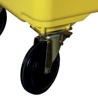 Poubelle jaune 660L robuste HDPE mobile grande capacité