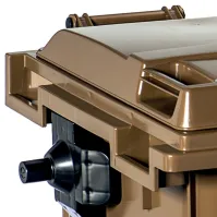 Poubelle 660L marron robuste mobile anti-UV