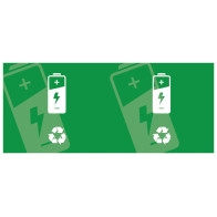 Autocollant signalisation piles usagées écologie recyclage environnement