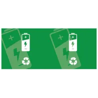 Autocollant signalisation piles usagées écologie recyclage environnement