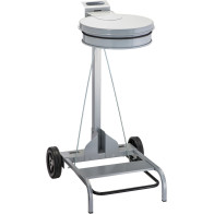 Support à déchets gris 110L mobile avec pédale