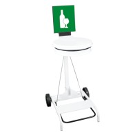 Support mobile pédale jaune acier robuste 110L gestion déchets