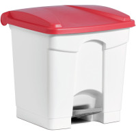 Poubelle plastique rouge à pédale 30L moderne durable