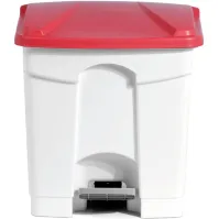 Poubelle à pédale rouge 30L pour tri sélectif