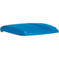 Couvercle bleu de poubelle plastique