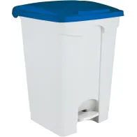 Poubelle plastique à pédale bleue 45 litres