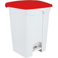 Poubelle à pédale rouge tri sélectif 45L lot de 3