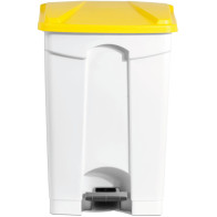 Poubelle plastique jaune à pédale 45 litres