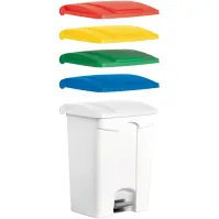 Poubelle plastique à pédale 70 litres bleu tri sélectif