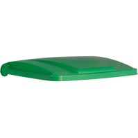 Poubelle plastique à pédale 70L verte avec bac blanc