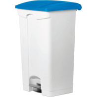 Poubelle plastique bleue à pédale 90 litres