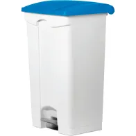 Lot de 3 poubelles bleues 90L avec pédale